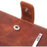 Руде чоловіче портмоне з вінтажної шкіри з хлястиком на кнопці KARYA (2421369) - 3