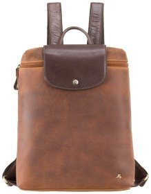 Урожай рюкзак середнього розміру з натуральної шкіри коричневого кольору Visconti Saddle 77367