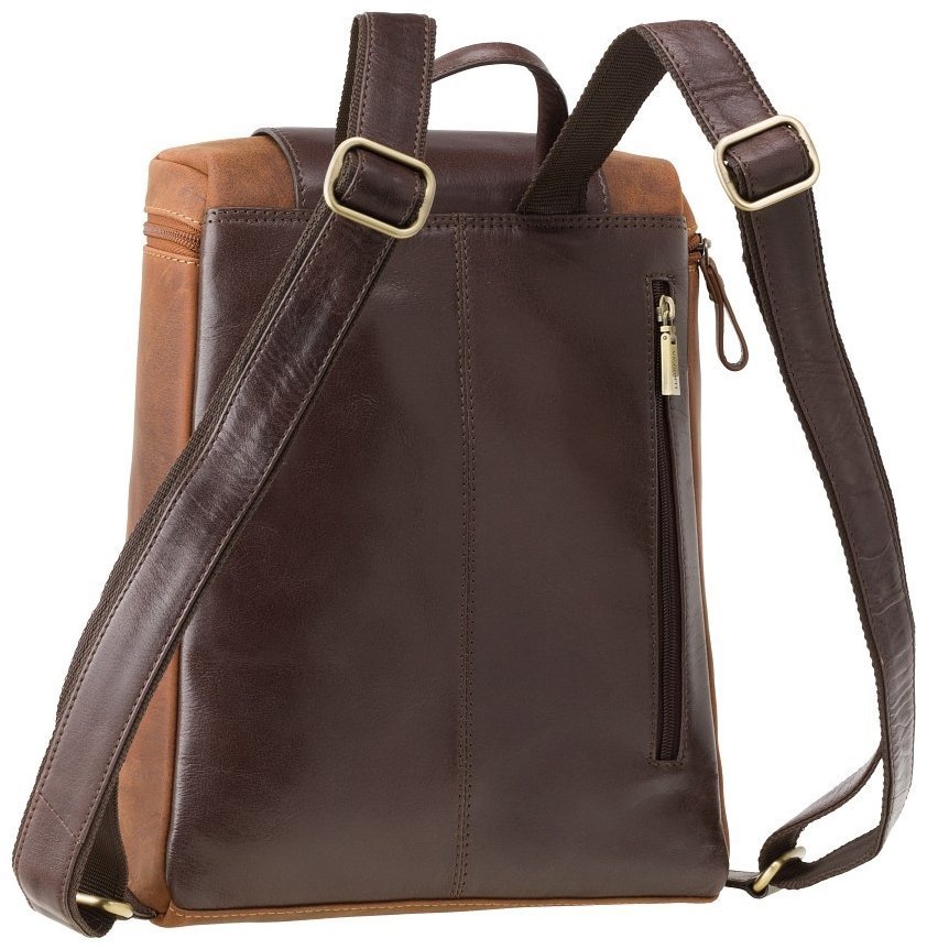 Урожай рюкзак середнього розміру з натуральної шкіри коричневого кольору Visconti Saddle 77367