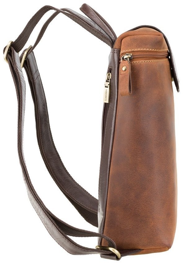 Винтажный рюкзак среднего размера из натуральной кожи коричневого цвета Visconti Saddle 77367