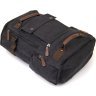 Черный текстильный дорожный рюкзак с ручками Vintage (20663) - 4
