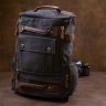 Черный текстильный дорожный рюкзак с ручками Vintage (20663) - 5