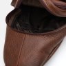 Чоловічий шкіряний слінг рюкзак коричневого кольору через плече Keizer (22097) - 5