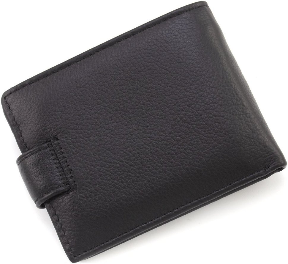Маленькое мужское портмоне из натуральной кожи черного цвета под документы ST Leather 1767467