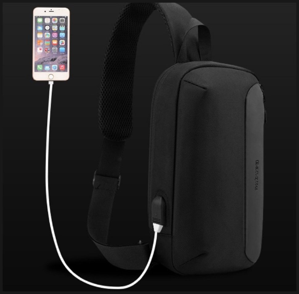 Стильная мужская сумка-слинг через плечо из текстиля Confident 77467 modnotak фото №5