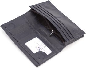Шкіряний купюрник синього кольору на магнітах ST Leather (16531)