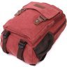 Мужская текстильная сумка-рюкзак бордового цвета на две молнии Vintage 2422170 - 3