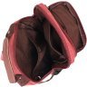Чоловіча текстильна сумка-рюкзак бордового кольору на дві блискавки Vintage 2422170 - 4