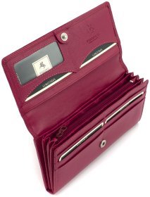 Розовый женский кошелек большого размера из натуральной кожи с навесным клапаном Visconti 68867