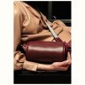 Шкіряна жіноча сумка-кроссбоді на плече бордового кольору BlankNote Cylinder 78967 - 3