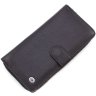 Солидный кожаный кошелек черного цвета с блоком под карты ST Leather (15337) - 3