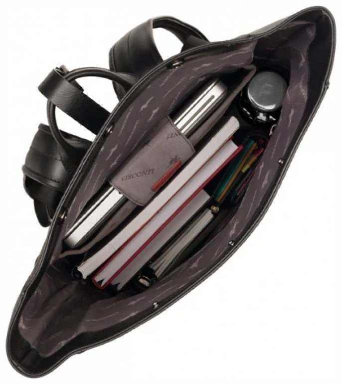 Черный рюкзак из натуральной кожи для документов и ноутбука Visconti 79467 фото №5 Черный рюкзак из натуральной кожи для документов и ноутбука Visconti 79467 modnotak фото №5