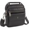 Черная мужская сумка барсетка вертикального типа на молнии H.T Leather (19567) - 1