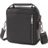 Черная мужская сумка барсетка вертикального типа на молнии H.T Leather (19567) - 3