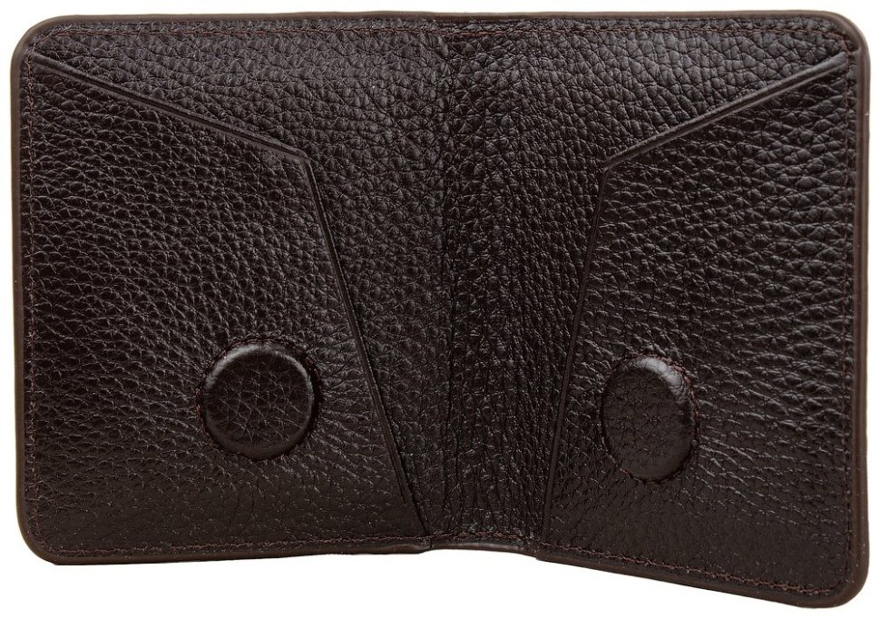Маленький мужской магнитный зажим для денег из натуральной кожи с лазерным тиснением Desisan 79867 коричневого цвета modnotak фото №3