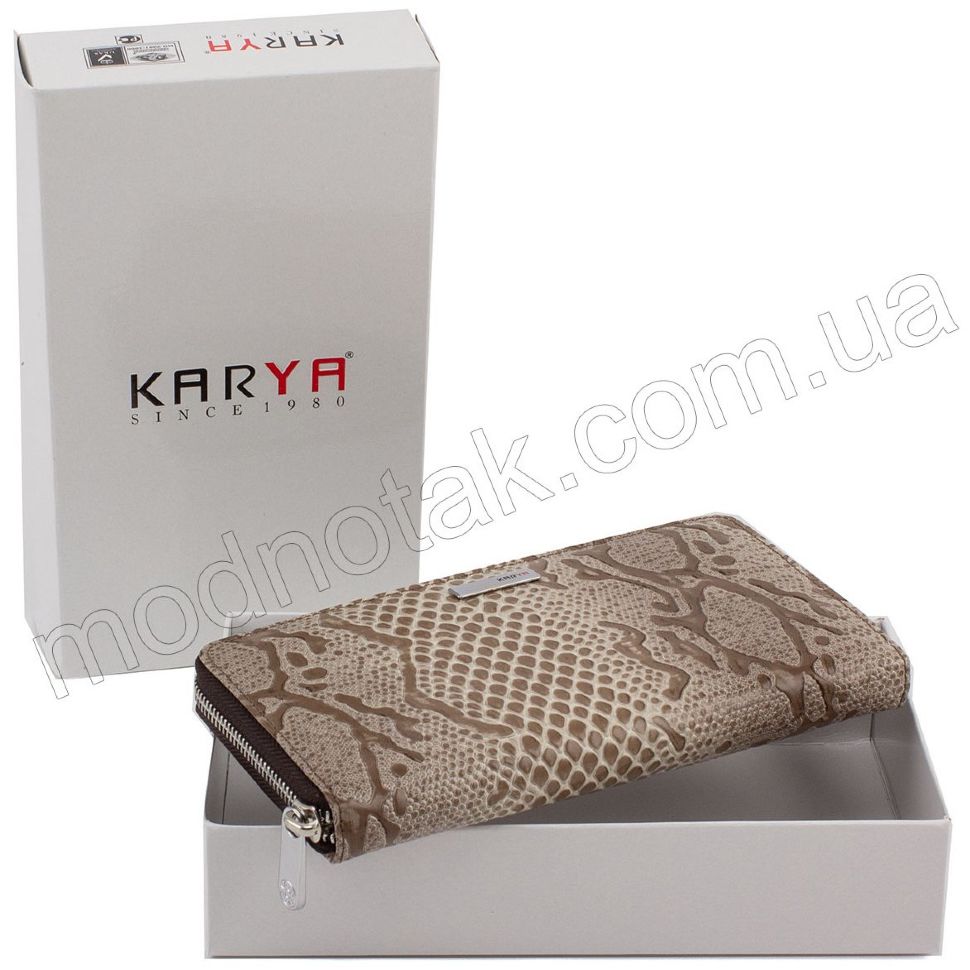 Жіночий гаманець на блискавки з красивим тисненням KARYA (1153-011)