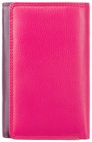 Розово-фиолетовый женский кошелек тройного сложения из натуральной кожи Visconti Bora 70668