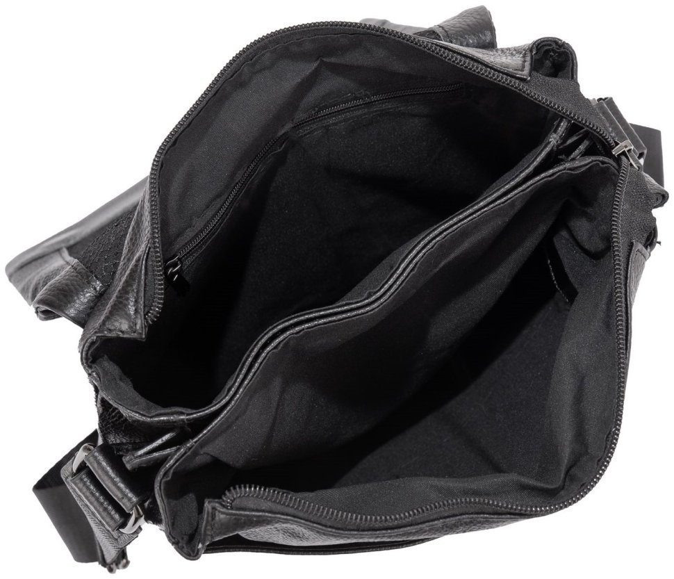 Кожаная мужская сумка планшет черного цвета Tiding Bag 90768 modnotak фото №3