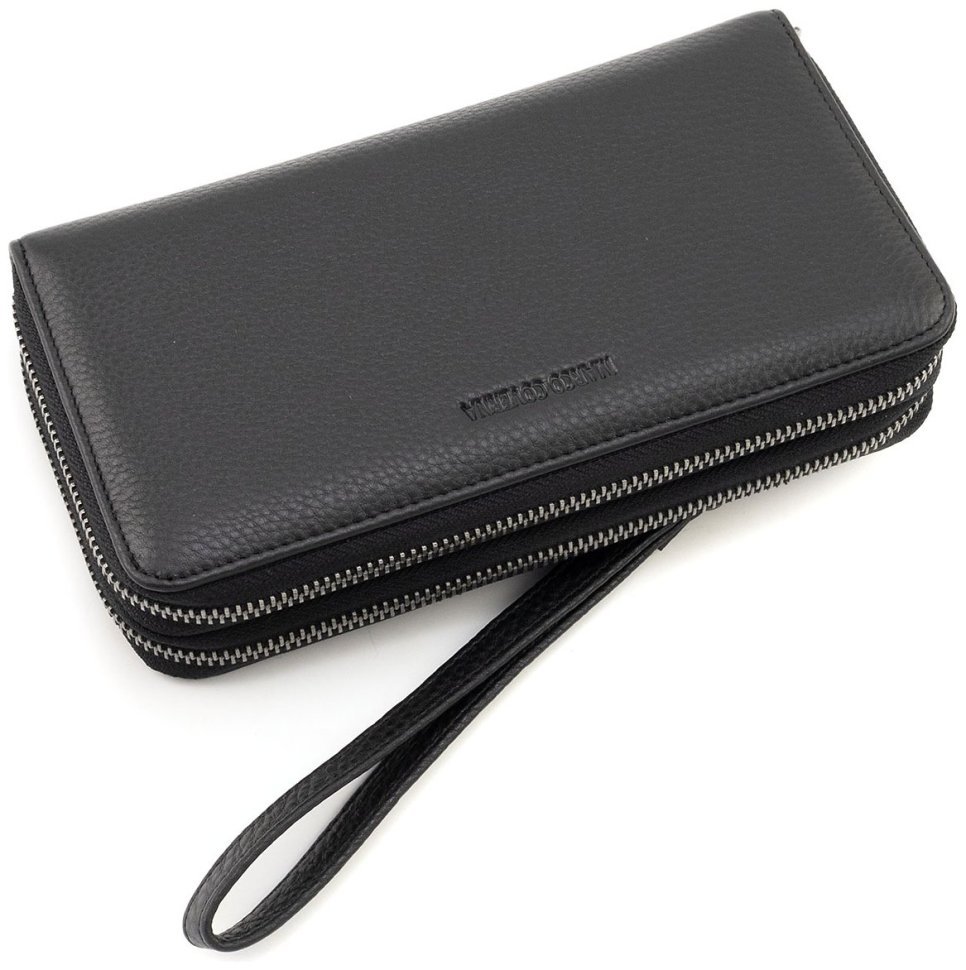 Кожаный мужской клатч черного цвета на две молнии Marco Coverna 90868 фото №3 Кожаный мужской клатч черного цвета на две молнии Marco Coverna 90868 modnotak фото №3