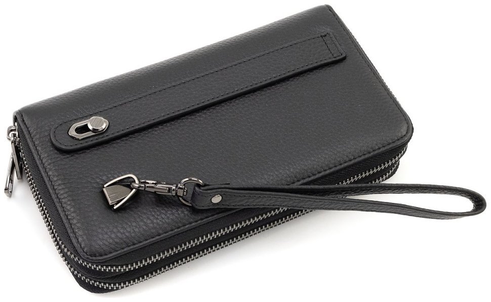 Кожаный мужской клатч черного цвета на две молнии Marco Coverna 90868 фото №4 Кожаный мужской клатч черного цвета на две молнии Marco Coverna 90868 modnotak фото №4