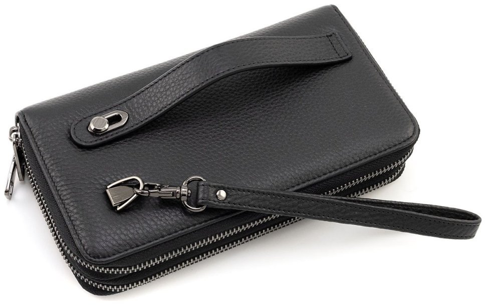 Кожаный мужской клатч черного цвета на две молнии Marco Coverna 90868 фото №5 Кожаный мужской клатч черного цвета на две молнии Marco Coverna 90868 modnotak фото №5