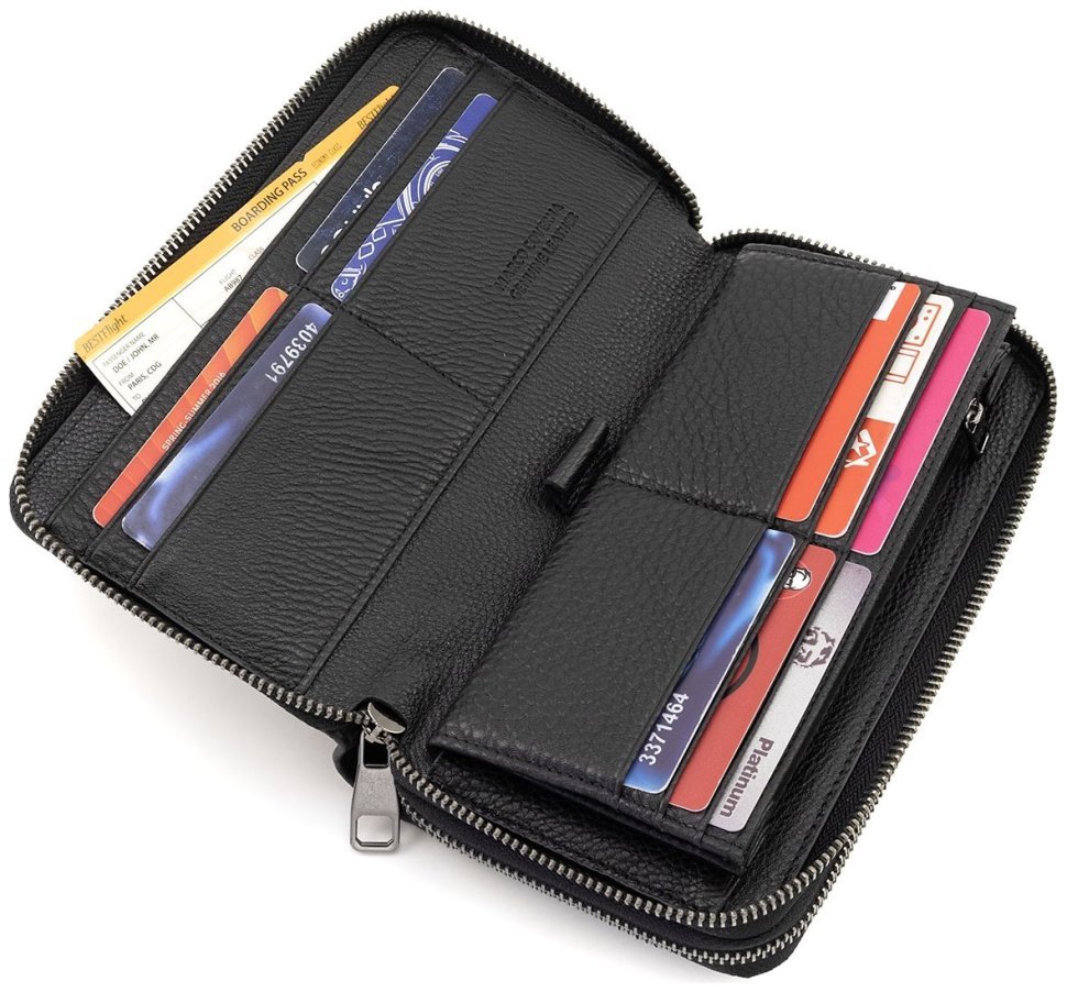 Кожаный мужской клатч черного цвета на две молнии Marco Coverna 90868 фото №10 Кожаный мужской клатч черного цвета на две молнии Marco Coverna 90868 modnotak фото №10