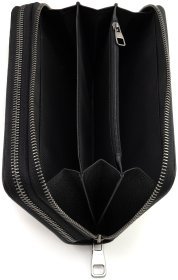 Шкіряний чоловічий клатч чорного кольору на дві блискавки Marco Coverna 90868