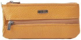 Женская ключница из фактурной кожи горчичного цвета на два отделения Desisan 80968