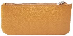 Женская ключница из фактурной кожи горчичного цвета на два отделения Desisan 80968