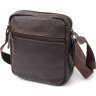 Коричневая маленькая мужская сумка-планшет из натуральной кожи Vintage (20687) - 2