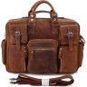 Вінтажна ділова сумка коричневого кольору з кишенями VINTAGE STYLE (14065) - 1