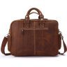 Винтажная деловая сумка коричневого цвета с карманами VINTAGE STYLE (14065) - 4