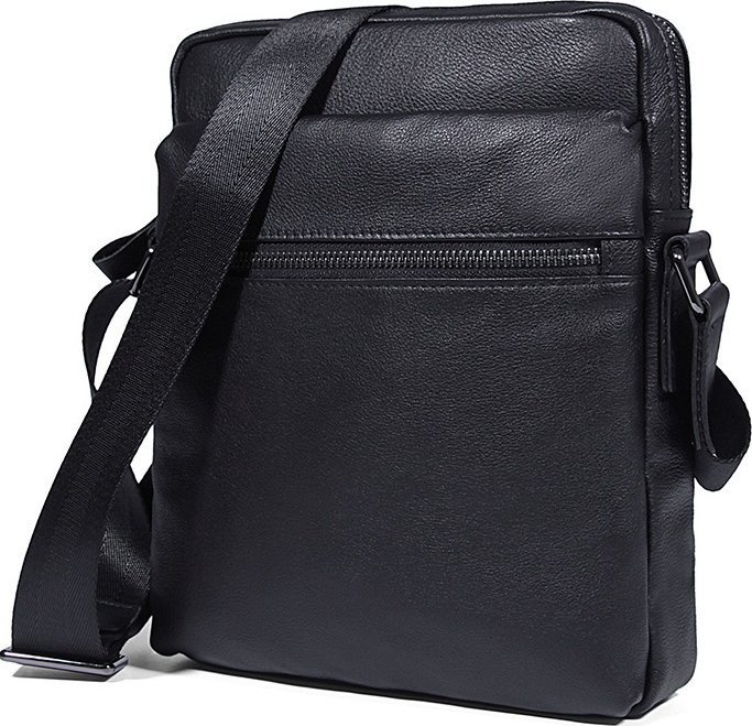 Класична наплічна сумка планшет в чорному кольорі VINTAGE STYLE (14486)
