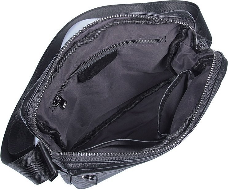 Классическая наплечная сумка планшет в черном цвете VINTAGE STYLE (14486)