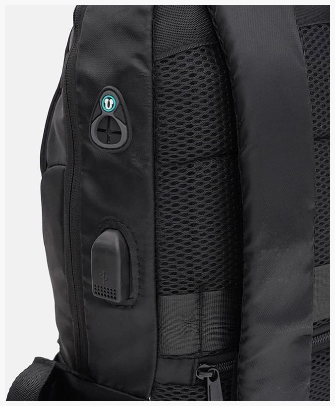 Чоловічий рюкзак із чорного текстилю на одне відділення Monsen 71768