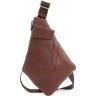 Молодежная сумка через плечо из гладкой кожи цвета коньяк Grande Pelle (10176) - 1