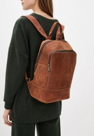 Жіночий добротний коричневий рюкзак з матової шкіри TARWA (19792)