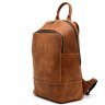 Женский добротный коричневый рюкзак из матовой кожи TARWA (19792) - 5
