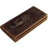 Мужской купюрник из натуральной кожи коричневого цвета с фактурой под крокодила Vintage (14381) - 1