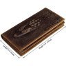 Мужской купюрник из натуральной кожи коричневого цвета с фактурой под крокодила Vintage (14381) - 3