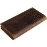 Мужской купюрник из натуральной кожи коричневого цвета с фактурой под крокодила Vintage (14381) - 4