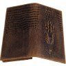 Мужской купюрник из натуральной кожи коричневого цвета с фактурой под крокодила Vintage (14381) - 5