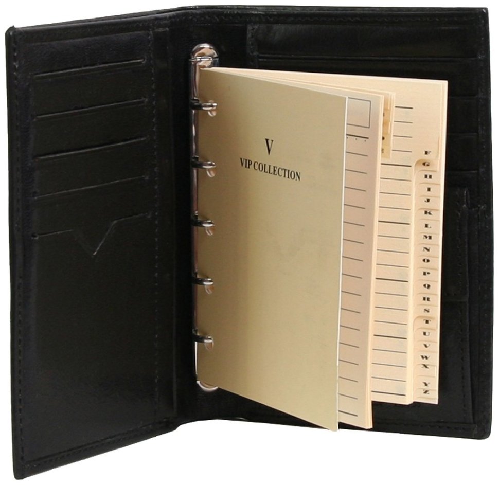 Мужской кожаный кошелек Platinum с блокнотом внутри Vip Collection 102568 (черный) фото №3 Мужской кожаный кошелек Platinum с блокнотом внутри Vip Collection 102568 (черный) modnotak фото №3