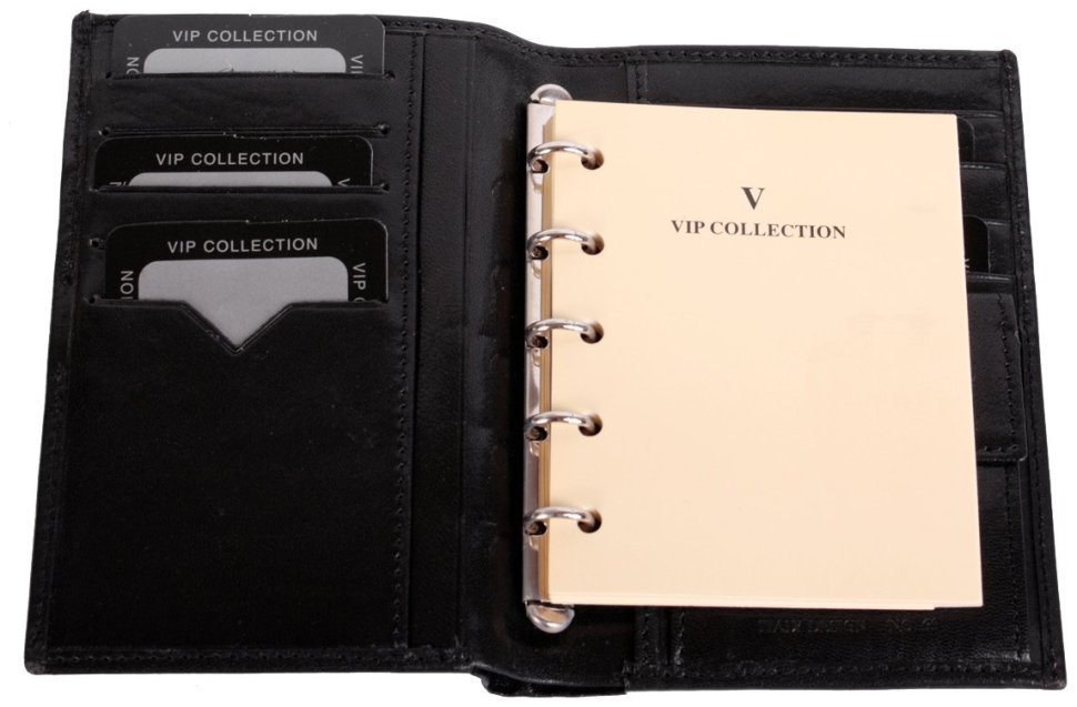 Мужской кожаный кошелек Platinum с блокнотом внутри Vip Collection 102568 (черный) фото №5 Мужской кожаный кошелек Platinum с блокнотом внутри Vip Collection 102568 (черный) modnotak фото №5