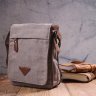 Практична вертикальна чоловіча сумка з текстилю у сірому кольорі Vintage (2421266) - 6