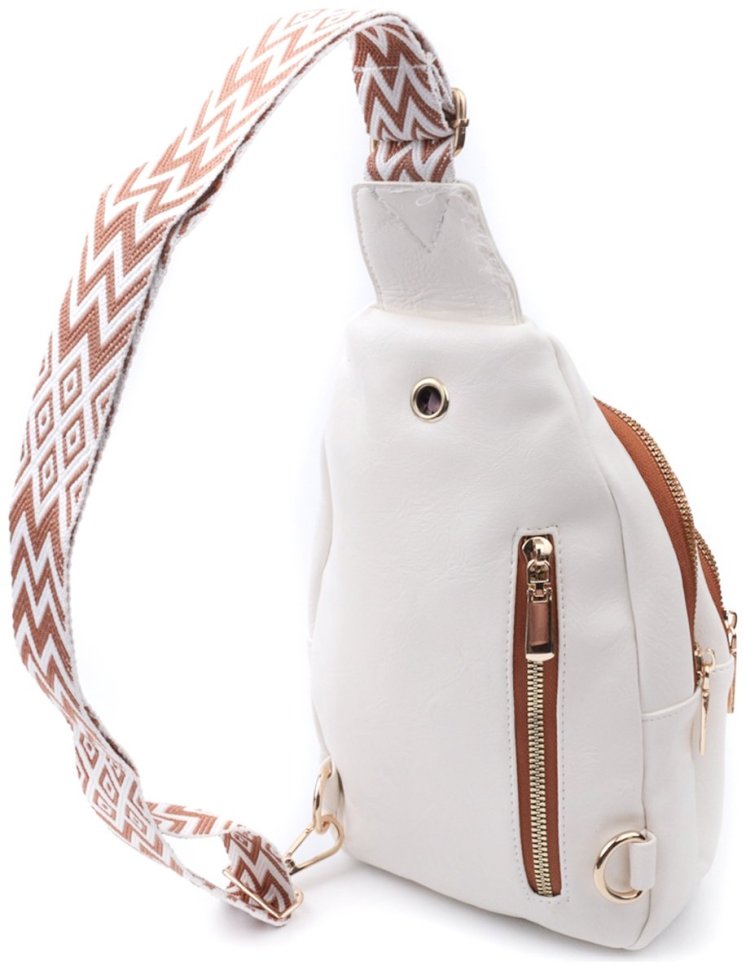 Біла жіноча сумка з гладкої екошкіри з однією лямкою через плече Vintage 2422768 modnotak фото №2