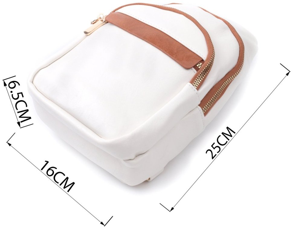 Біла жіноча сумка з гладкої екошкіри з однією лямкою через плече Vintage 2422768 modnotak фото №3