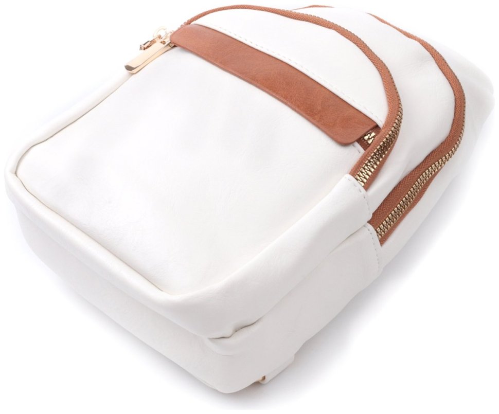 Біла жіноча сумка з гладкої екошкіри з однією лямкою через плече Vintage 2422768 modnotak фото №6