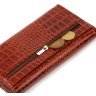 Жіночий гаманець коричневий з лакованої натуральної шкіри з тисненням під крокодила CANPELLINI (2421704) - 5