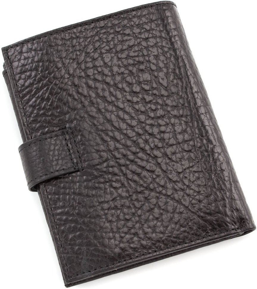 Багатофункціональний портмоне чорного кольору зі шкіри високої якості Tony Bellucci (10726)